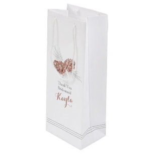 Brown pine cone drawing wedding favour gift bag