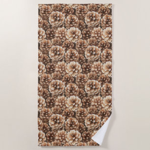 Brown Pine Cones Nature Birthday Beach Towel