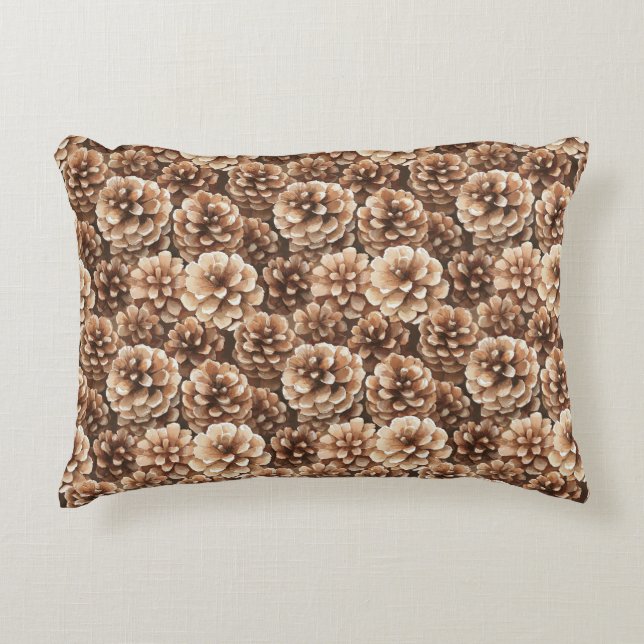 Brown Pine Cones Nature  Decorative Cushion (Front)