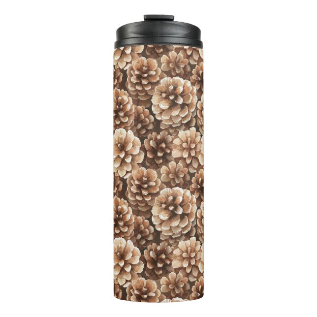 Brown Pine Cones   Thermal Tumbler (Front)