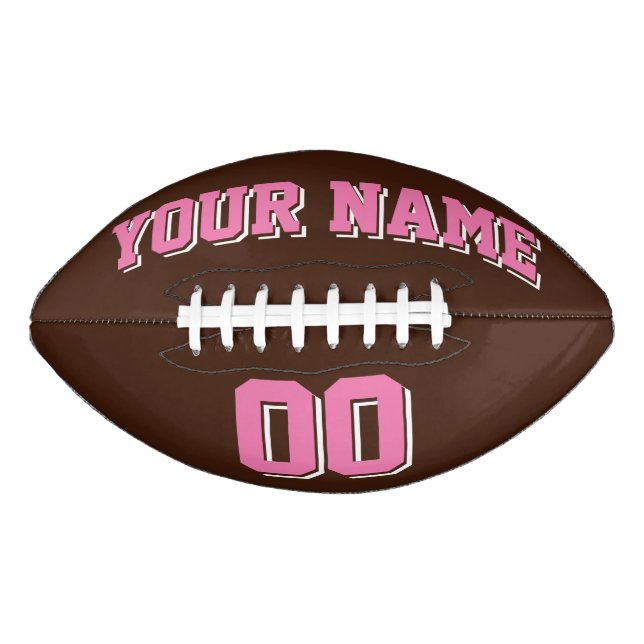 BROWN PINK AND WHITE Custom Football American Football (Front)