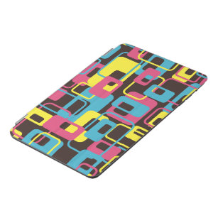 Brown Pink Blue Yellow Retro Squares 60s Shapes iPad Mini Cover