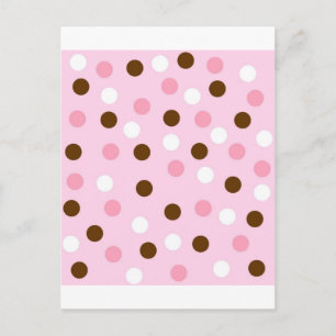Brown & Pink Polka Dots Postcard