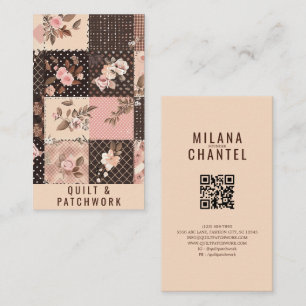 Brown Pink Quilt Patchwork Handmade Clothing Business Card