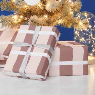 Brown Pink Stripes Pattern Wrapping Paper
