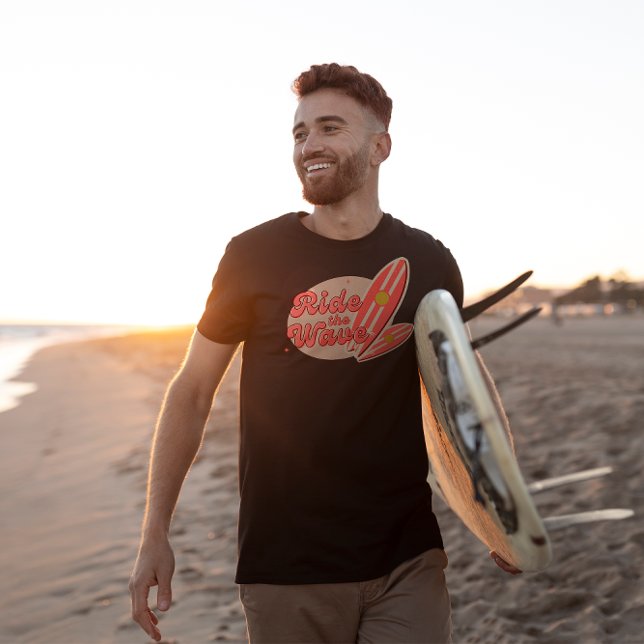 Brown Pink Vintage Ride the Wave T-shirt (Creator Uploaded)