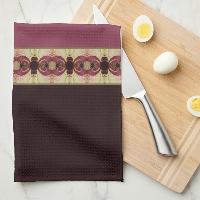 Brown Pinks and Beige Tea Towel (Quarter Fold)