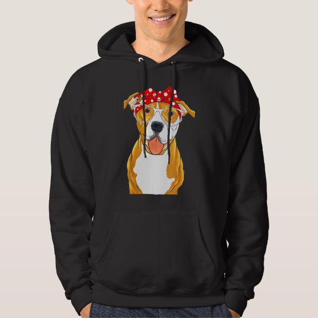 Brown Pitbull Funny Pit Bull Mum Hoodie (Front)