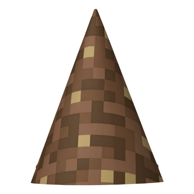 Brown Pixel Party Hat (Front)