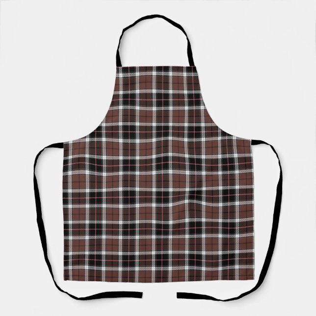 Brown Plaid All-Over Print Apron (Front)