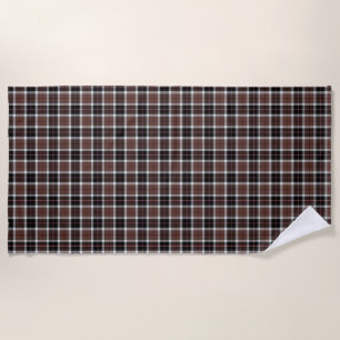 Brown Plaid Beach Towel