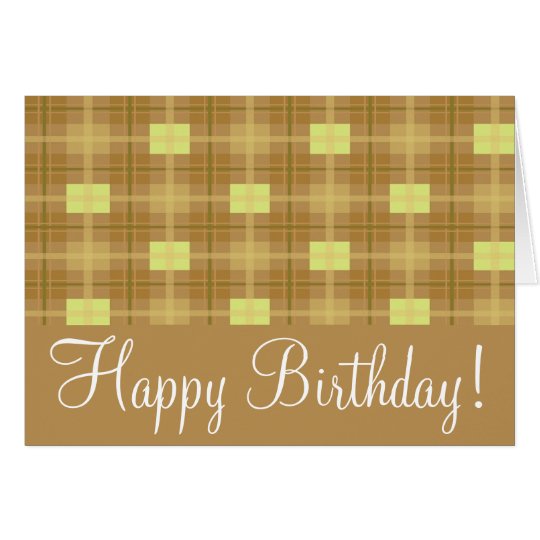 Brown Plaid "Birthday Card" Card