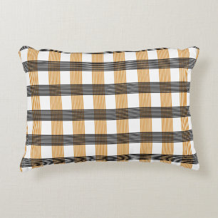 Brown Plaid Check Pattern Decorative Cushion