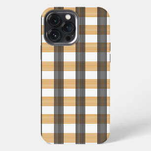 Brown Plaid Check Pattern iPhone 13 Pro Max Case