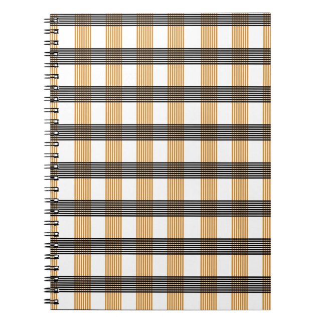 Brown Plaid Check Pattern Notebook (Front)