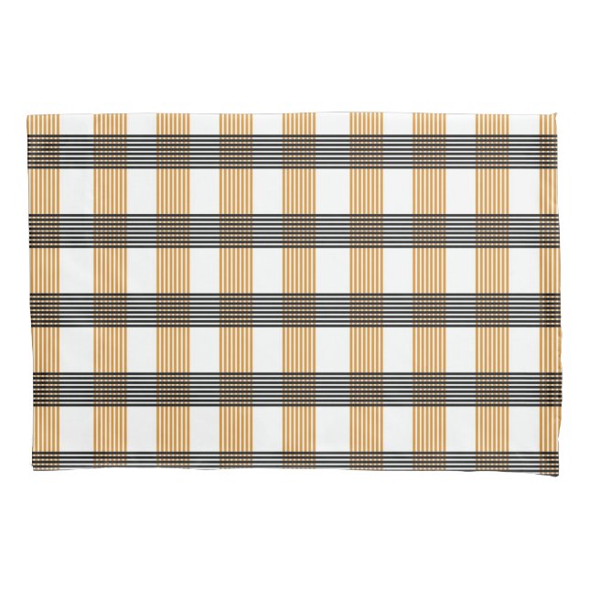 Brown Plaid Check Pattern Pillowcase (Front)
