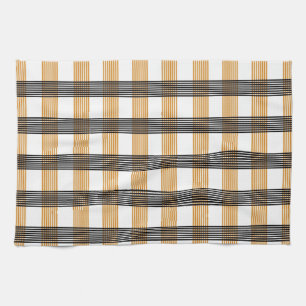 Brown Plaid Check Pattern Tea Towel