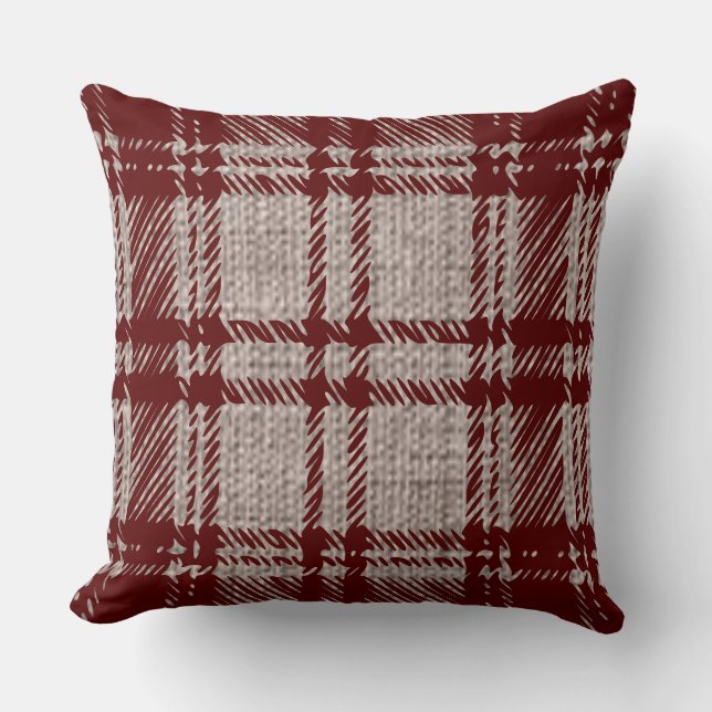Brown Plaid  Cushion (Front)