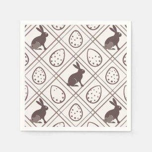 Brown Plaid Easter   Napkin