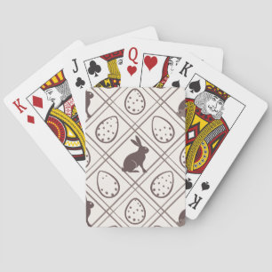 Brown Plaid Easter   Playing Cards