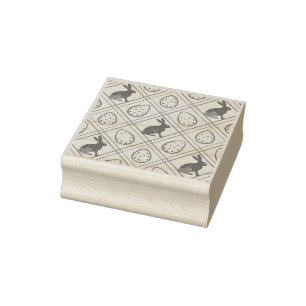 Brown Plaid Easter   Rubber Stamp