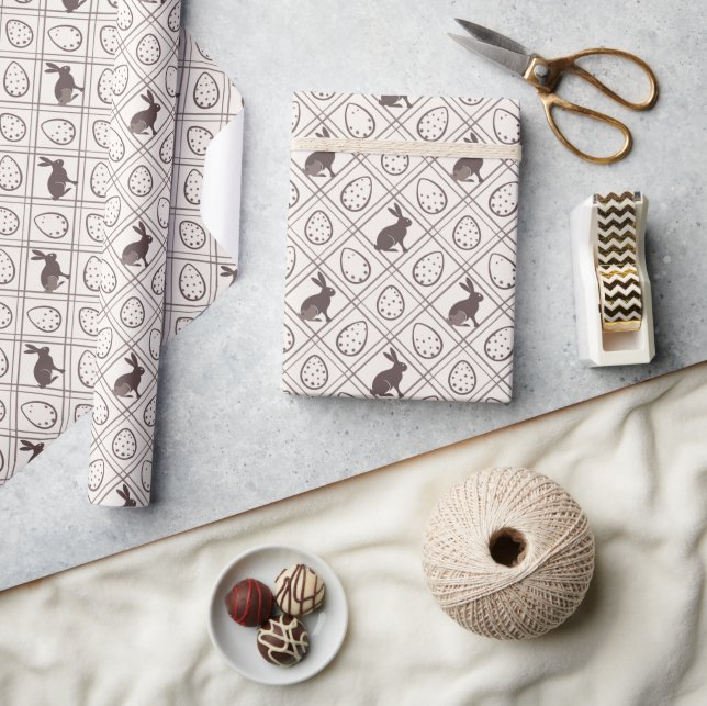 Brown Plaid Easter   Wrapping Paper (Crafts)