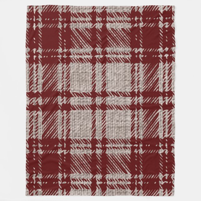 Brown Plaid  Fleece Blanket (Front)