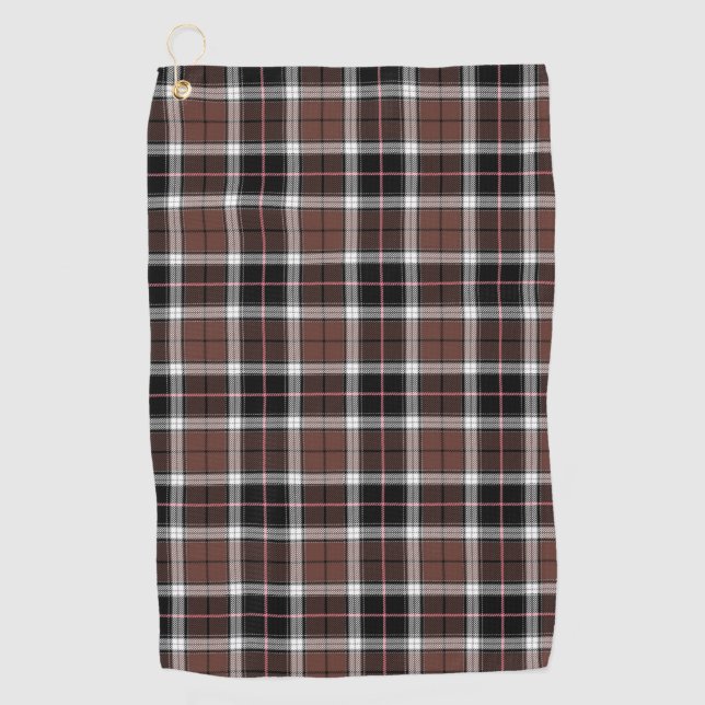 Brown Plaid Golf Towel (Front)