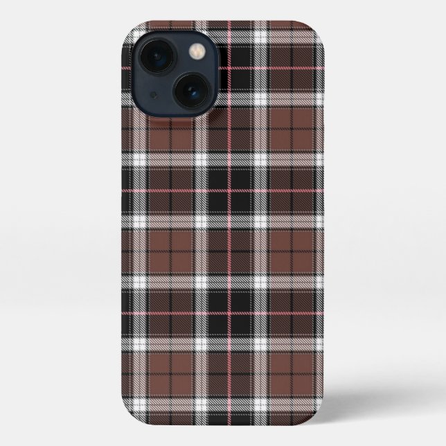 Brown Plaid iPhone Case (Back)