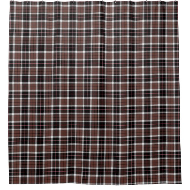 Brown Plaid Shower Curtain (Front)
