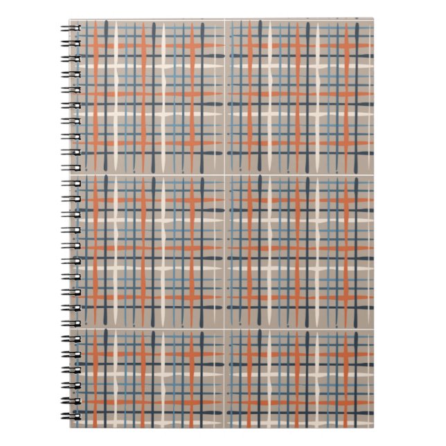 Brown Plaid Spiral  Notebook (Front)
