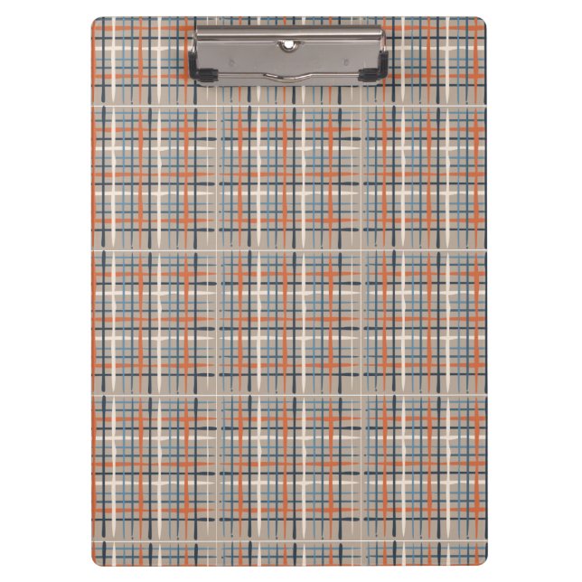 Brown Plaid Spiral Photo Notebook Clipboard (Front)