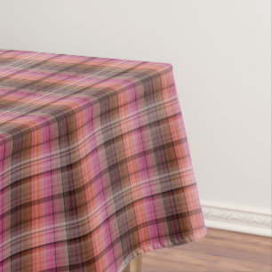 Brown plaid . tablecloth