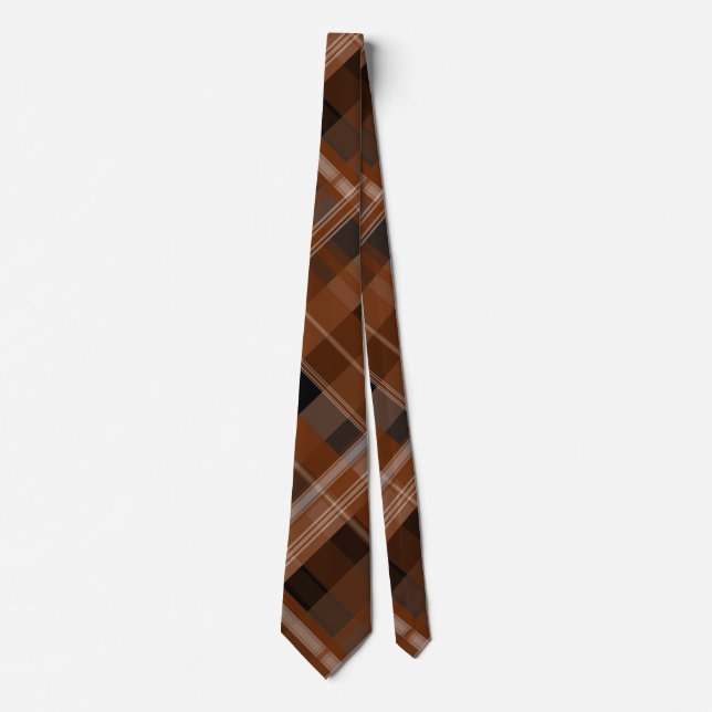 Brown Plaid Tie (Front)