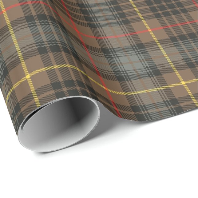 Brown Plaid Wrapping Paper (Roll Corner)