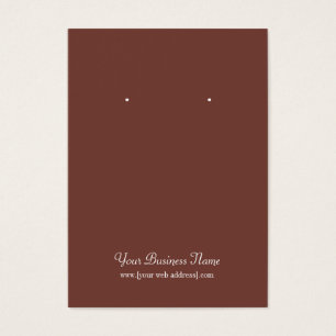 Brown Plain Simple Custom Earring Card