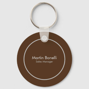 Brown Plain Simple Modern Professional Key Ring