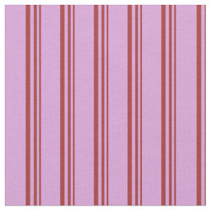 Brown & Plum Coloured Lined Pattern Fabric