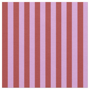 Brown & Plum Coloured Stripes/Lines Pattern Fabric