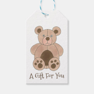 Brown Plush Toy Teddy Bear Stuffed Animal Birthday Gift Tags
