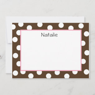 Brown Polka Dot Flat NoteCard  (#FLAT 002)