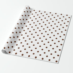 Brown Polka Dot on White Large Space Wrapping Paper