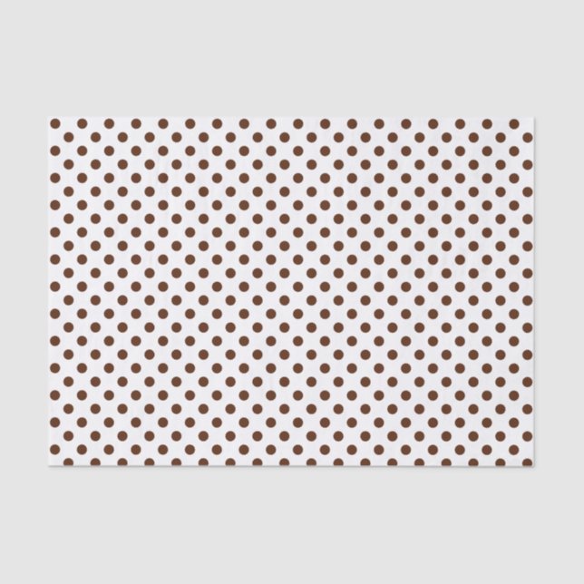 Brown Polka Dot on White Tissue Paper (Front)