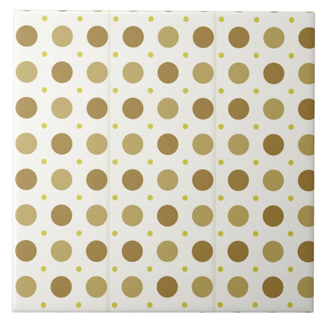 Brown Polka Dot Retro Design Tile (Front)