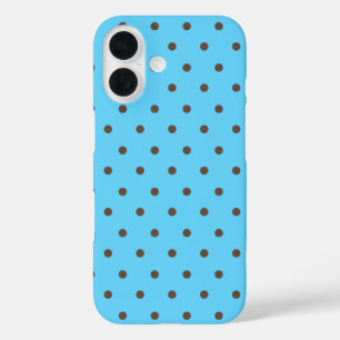 brown polka dots on aqua iPhone 16 case