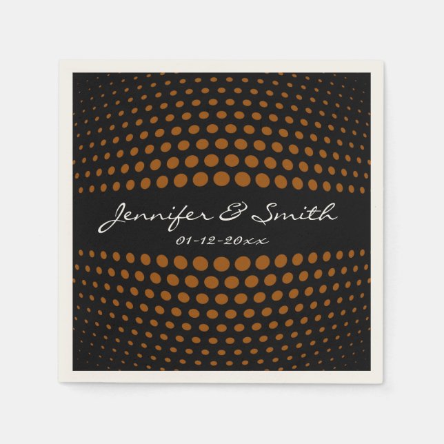 Brown polka dots pattern napkin (Front)