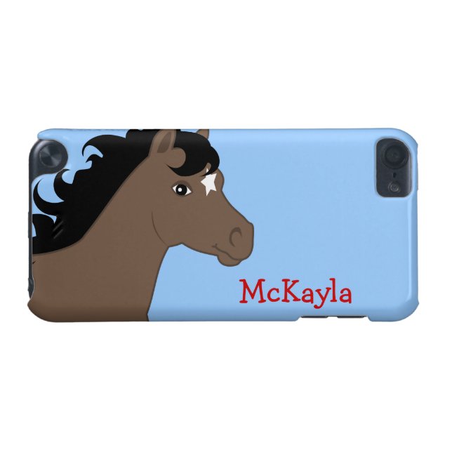 Brown Pony Personalised iPod Case (Back Horizontal)