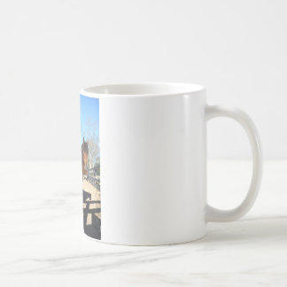 Brown pony turquoise Sky Coffee Mug