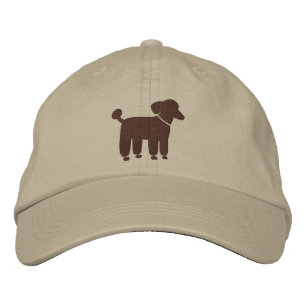 Brown Poodle Graphic Embroidered Hat