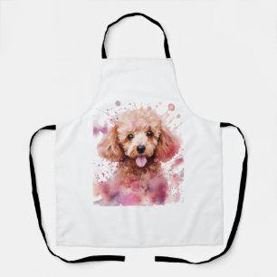 Brown Poodle Puppy, Baby Dog, Color Splashes, Wate Apron